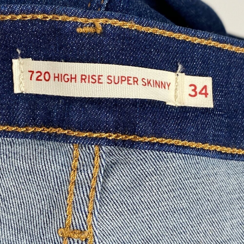 LEVI'S 720 High Rise‎ Super Skinny Jeans 34 x 30 - Picture 5 of 6